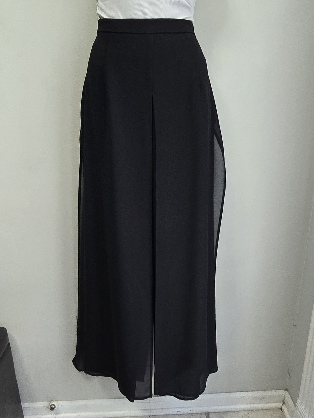 Vintage NWT JR Nites Black Wide Leg Carwash Palazzo Pant Womens 14P Cocktail USA